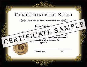 Certificate / Diploma of Reiki - Black