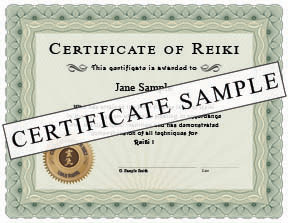 Certificate / Diploma of Reiki - Green